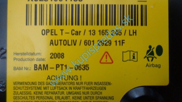 ľavý predný sedačkový airbag na opel zafiru B, 13165245